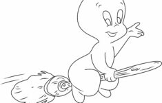 1531537036_Casper Flying On Broomstick A4 Coloring Page regarding Casper The Friendly Ghost Printable Picture