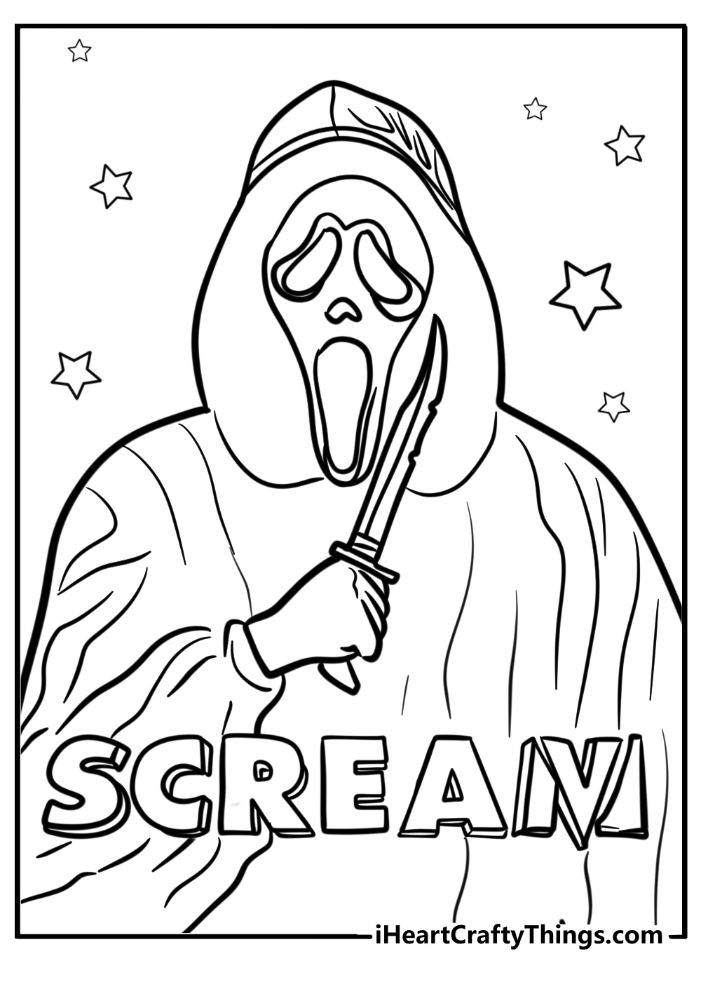 20 New Scream Coloring Pages (100% Free To Print) in Ghost Face Printable Coloring Pages