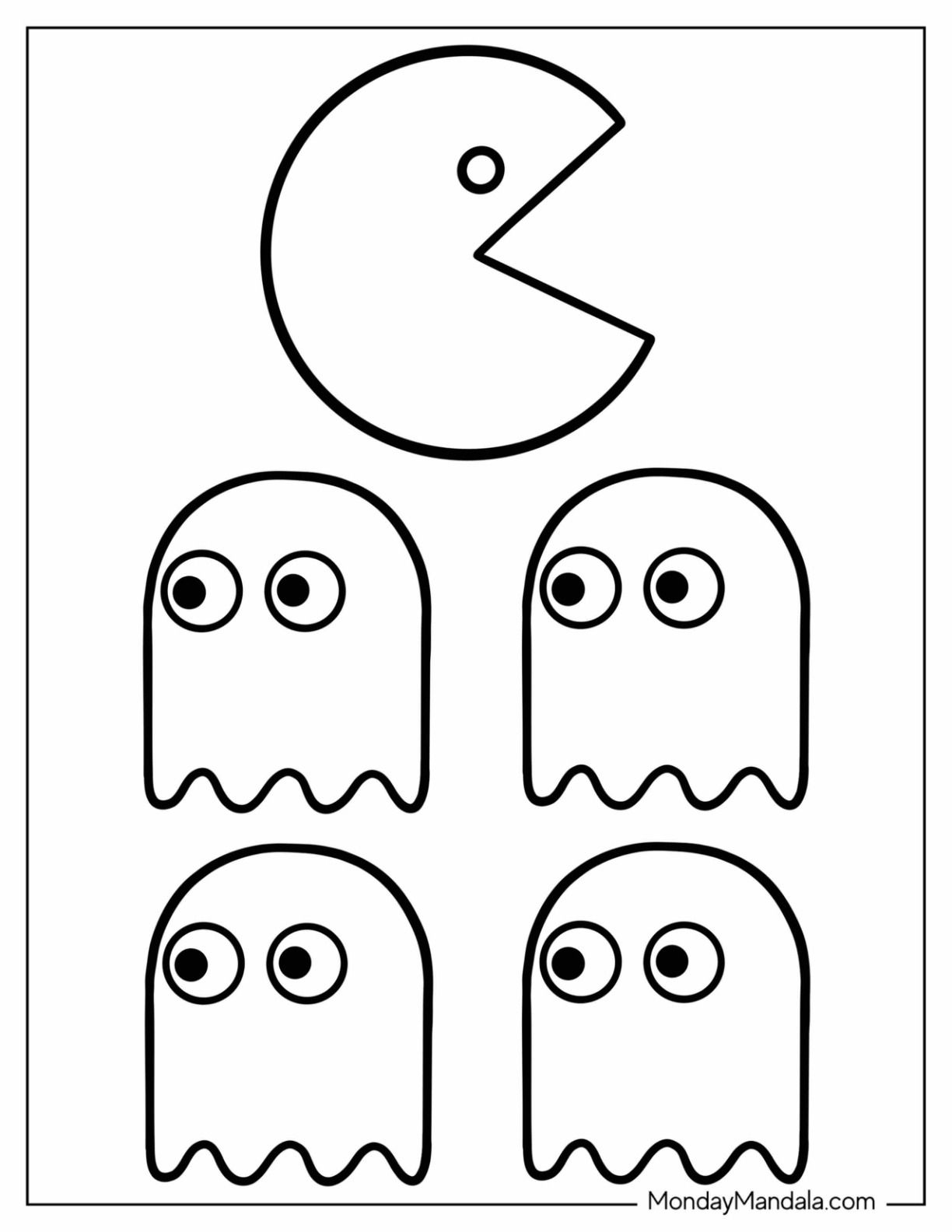 20 Pac Man Coloring Pages (Free Pdf Printables) inside Pac Man Ghost Printable