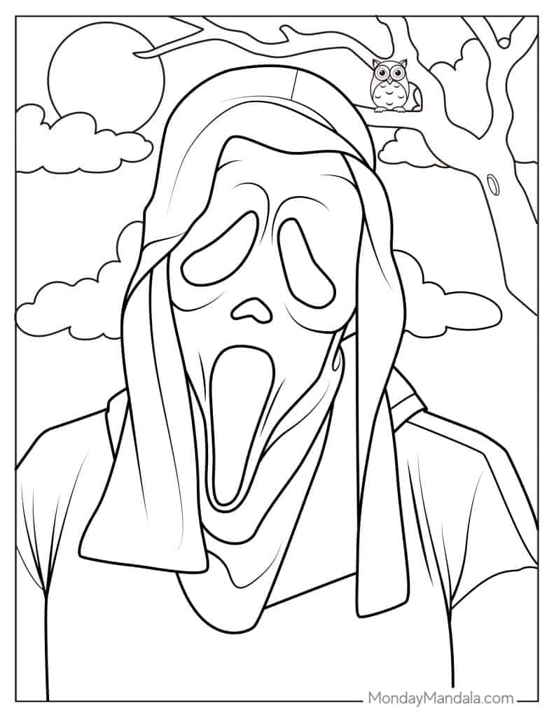 30 Ghost Coloring Pages (Free Pdf Printables) pertaining to Ghost Face Printable Coloring Pages