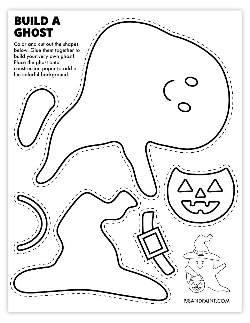 93 Free Printable &amp;quot;Build Your Own&amp;quot; Crafts for Printable Ghost Craft