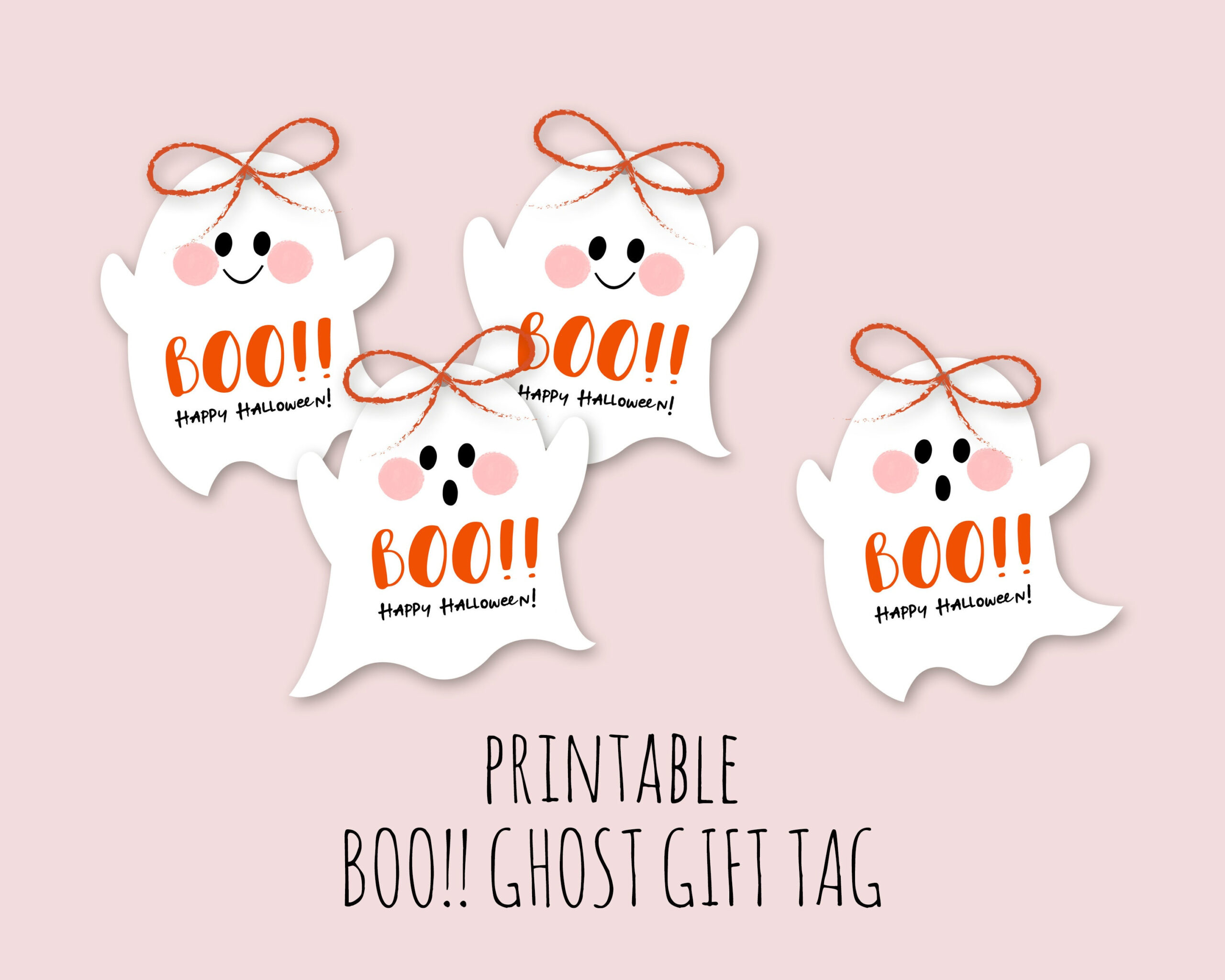 Boo Halloween Ghost Gift Tags, Printable Gift Tags, Favor Tags inside Ghost Gift Tags Printable