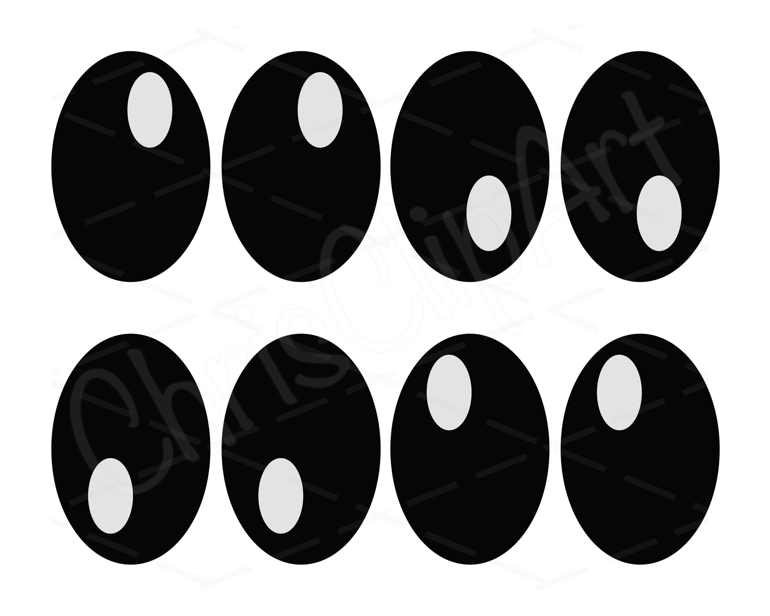 Button Eyes Clipart Graphics Svg Png Jpg Format Bundle Of 4 inside Pac Man Ghost Eyes Template Printable