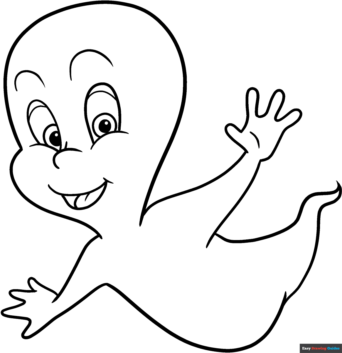 Casper The Friendly Ghost Coloring Page | Easy Drawing Guides throughout Casper The Friendly Ghost Printable Picture