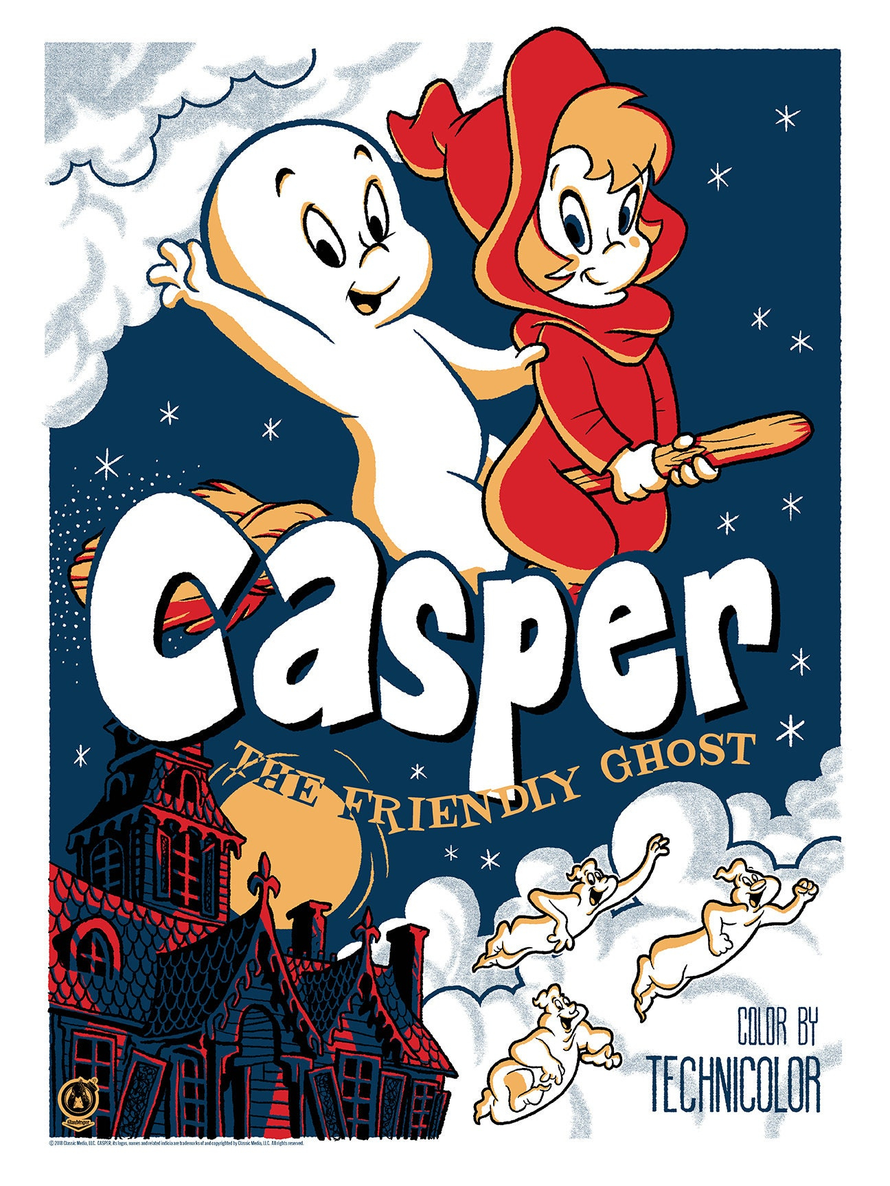 Casper The Friendly Ghost Screen Print - Etsy Uk in Printable Pictures of Casper The Friendly Ghost