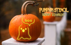 Cute Ghost Pumpkin Stencil, Printable Pumpkin Stencil, Pumpkin Boo inside Ghost Pumpkin Printable