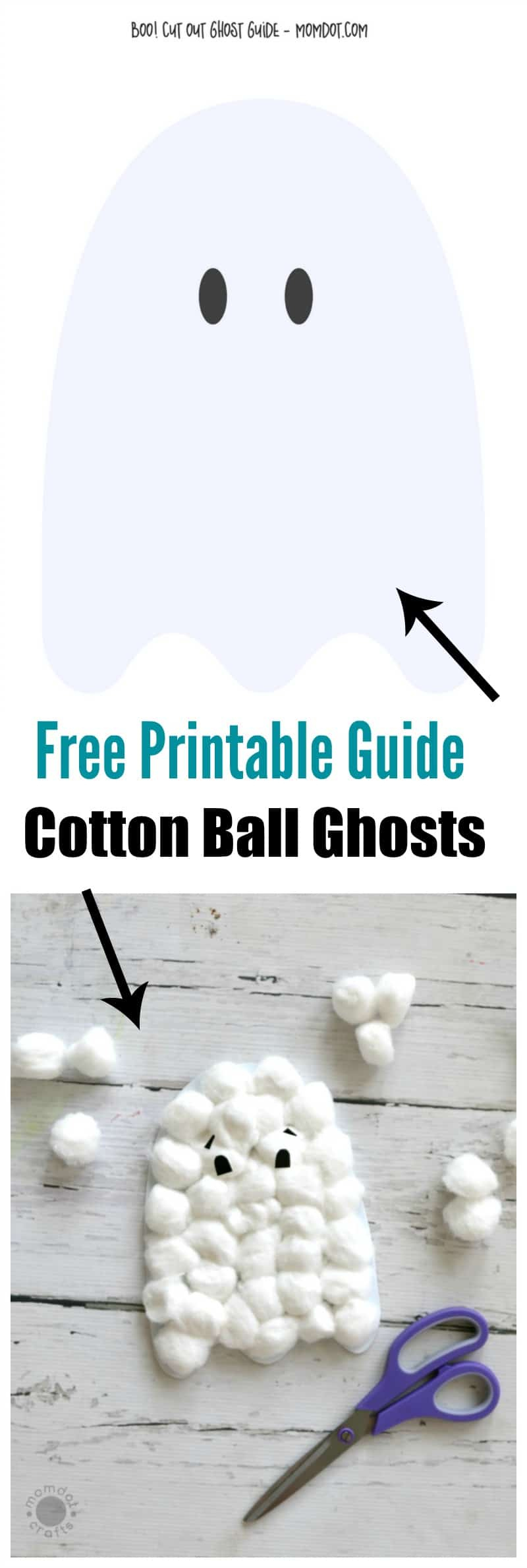 Diy Cotton Ball Ghosts + Free Ghost Template Download!- Momdot in Printable Ghost Ball Template