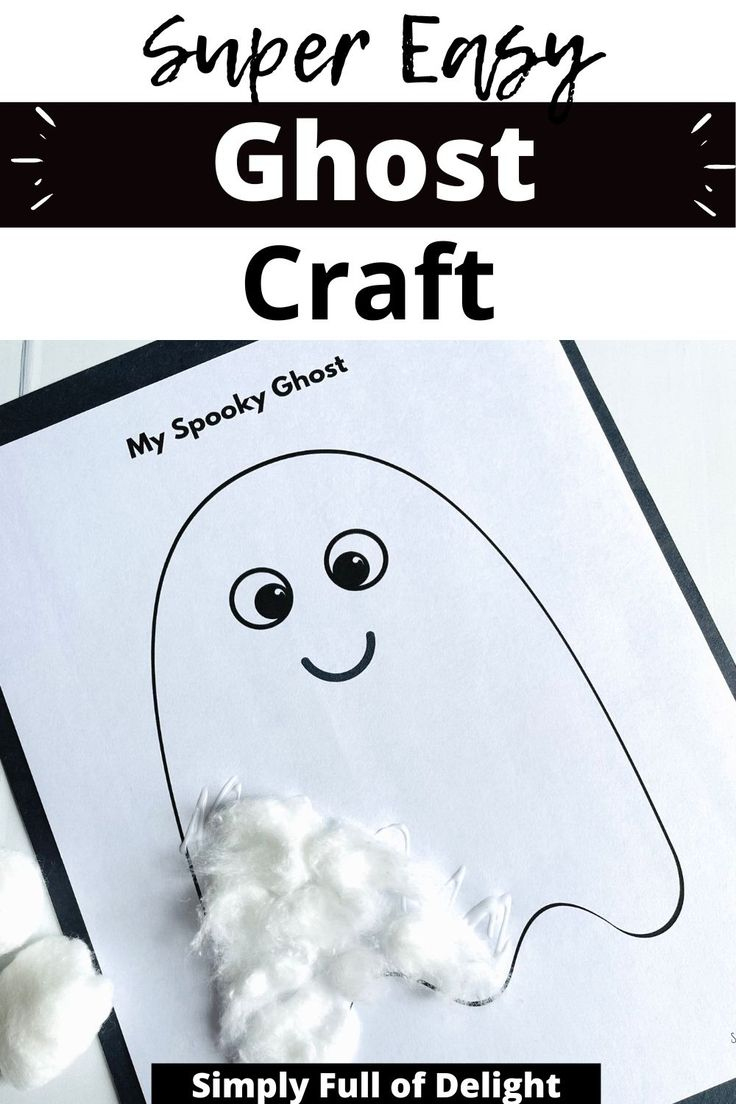 Easy Ghost Craft (Free Printable!) intended for Printable Cotton Ball Ghost