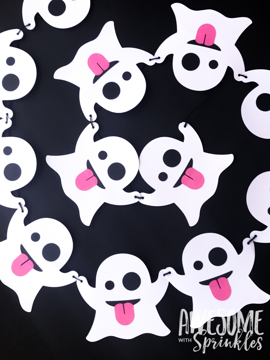 Emoji Ghost Banner With Cricut Template And Printable - Awesome regarding Ghost Banner Printable