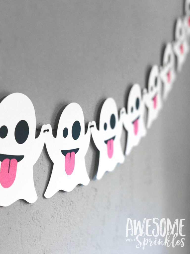 Emoji Ghost Banner With Cricut Template And Printable - Awesome with Ghost Banner Printable