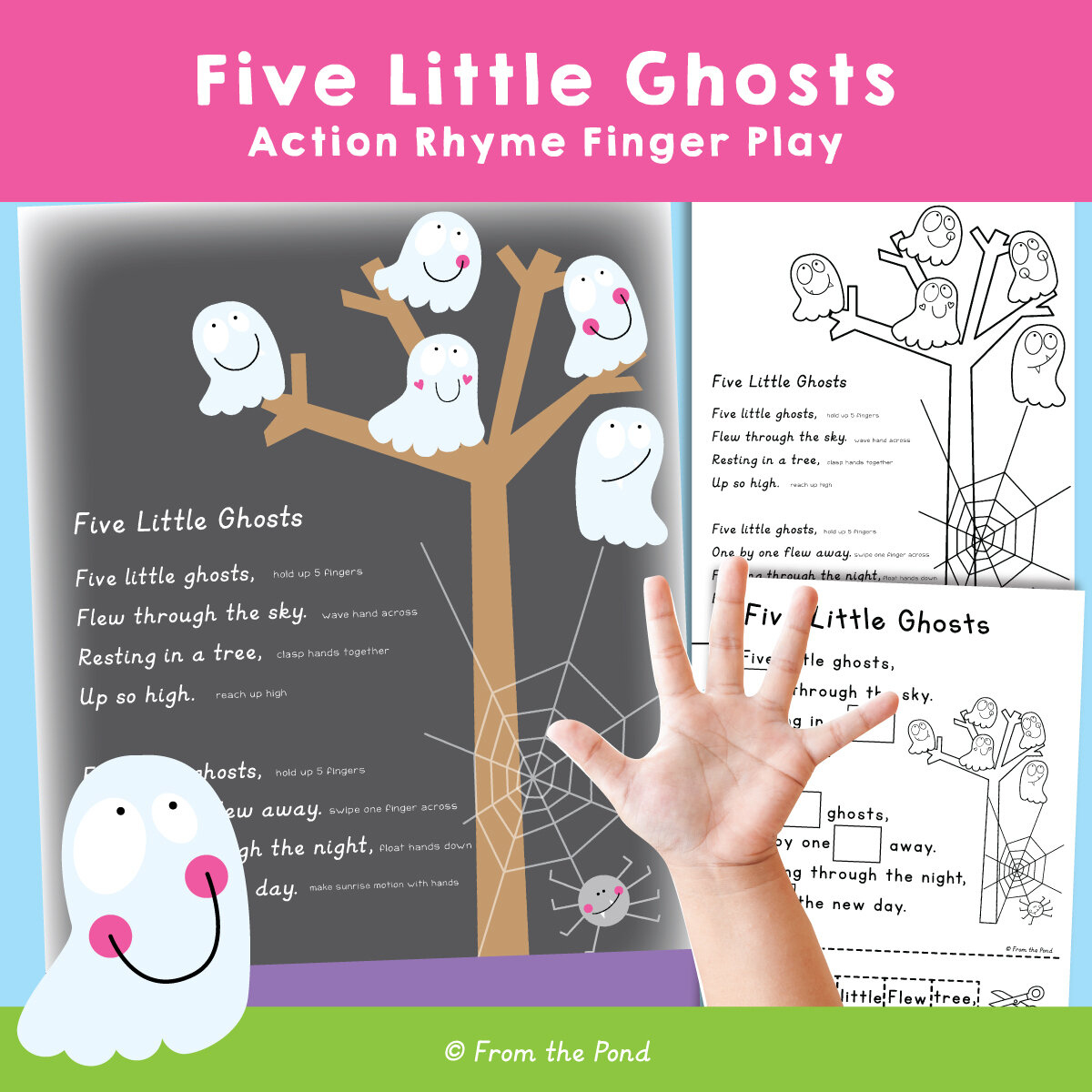 Five Little Ghosts — From The Pond pertaining to 5 Little Ghosts Printable