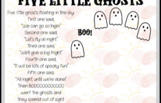 Five Little Ghosts Halloween Poem Handprint Art Keepsake Printable throughout 5 Little Ghosts Printable