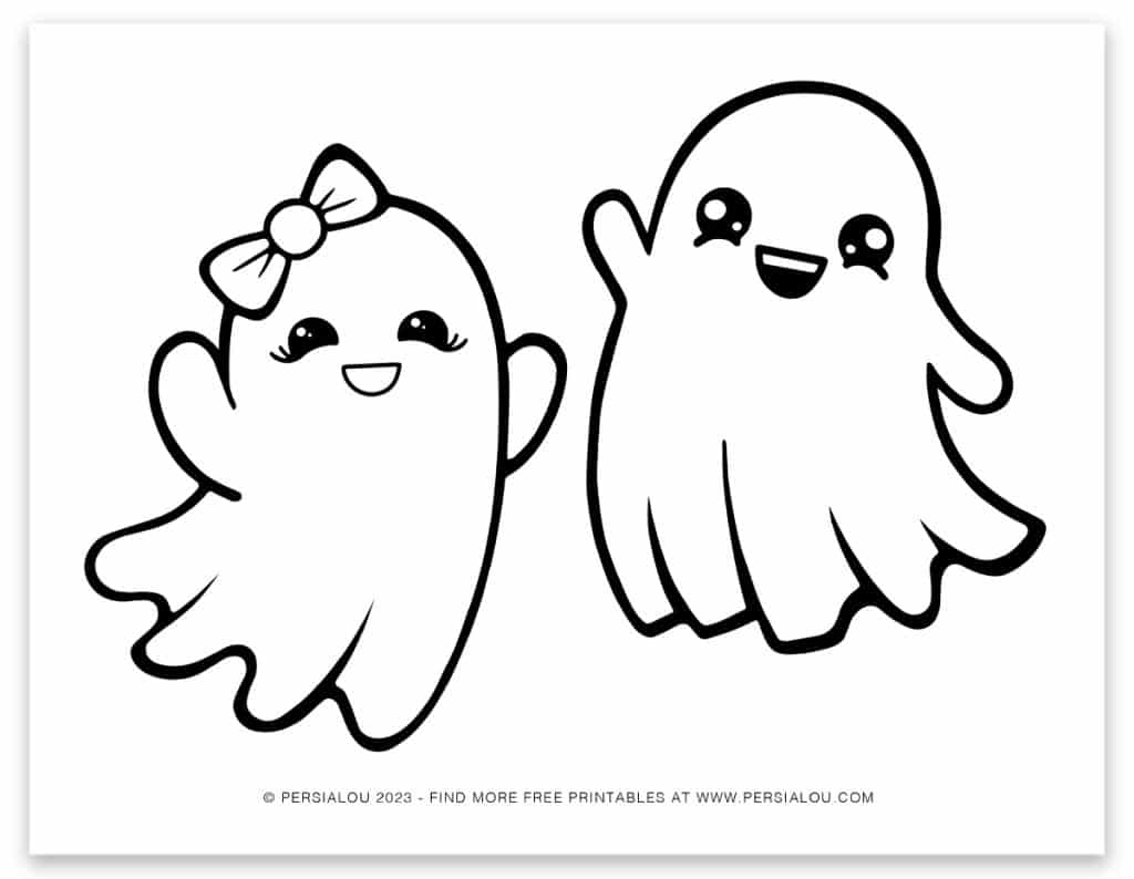 Free Cute Ghost Coloring Pages with Printable Pictures of Ghosts