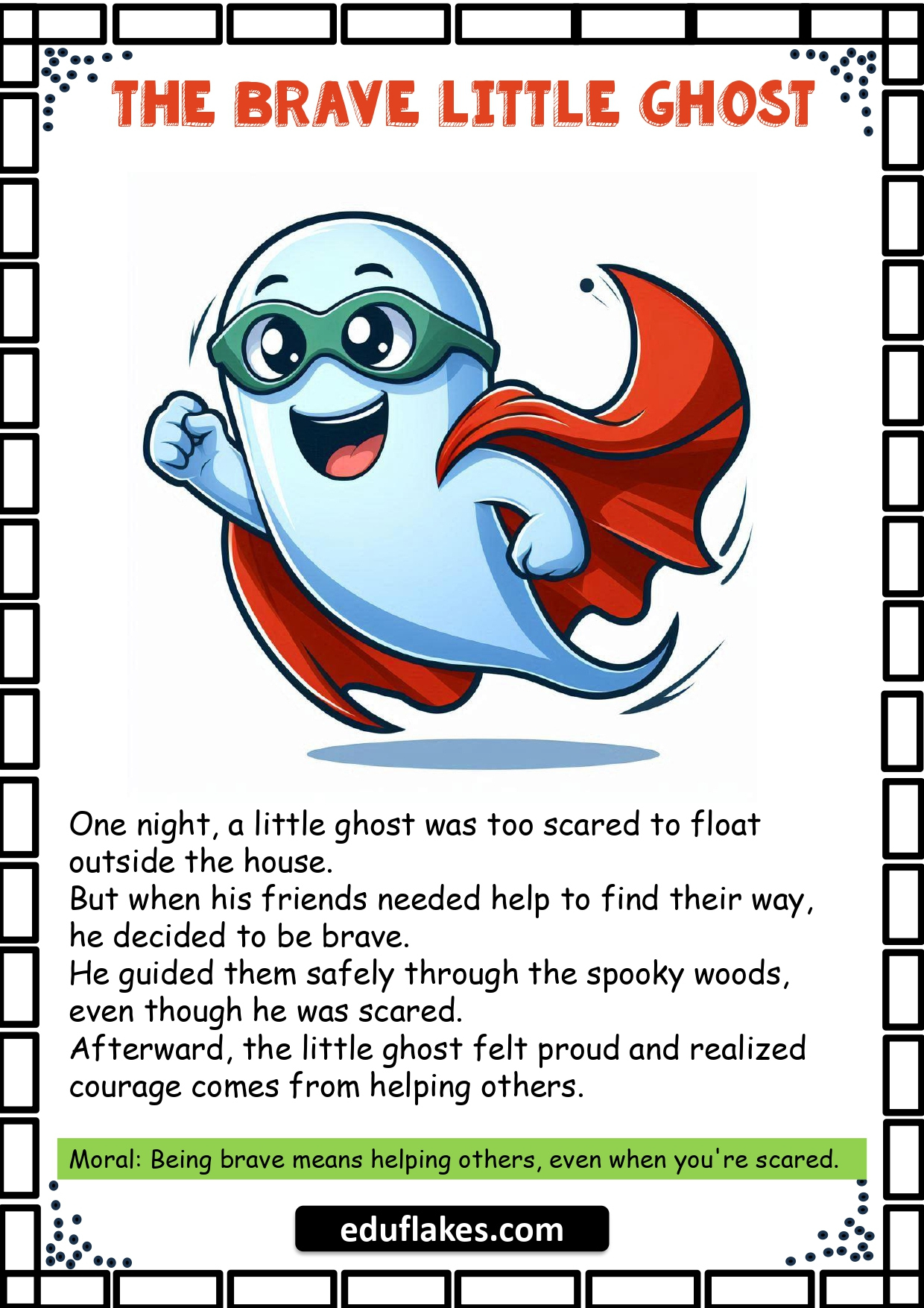 Free Download: Halloween Stories Pdf For Kindergarten - Eduflakes for Printable Ghost Stories