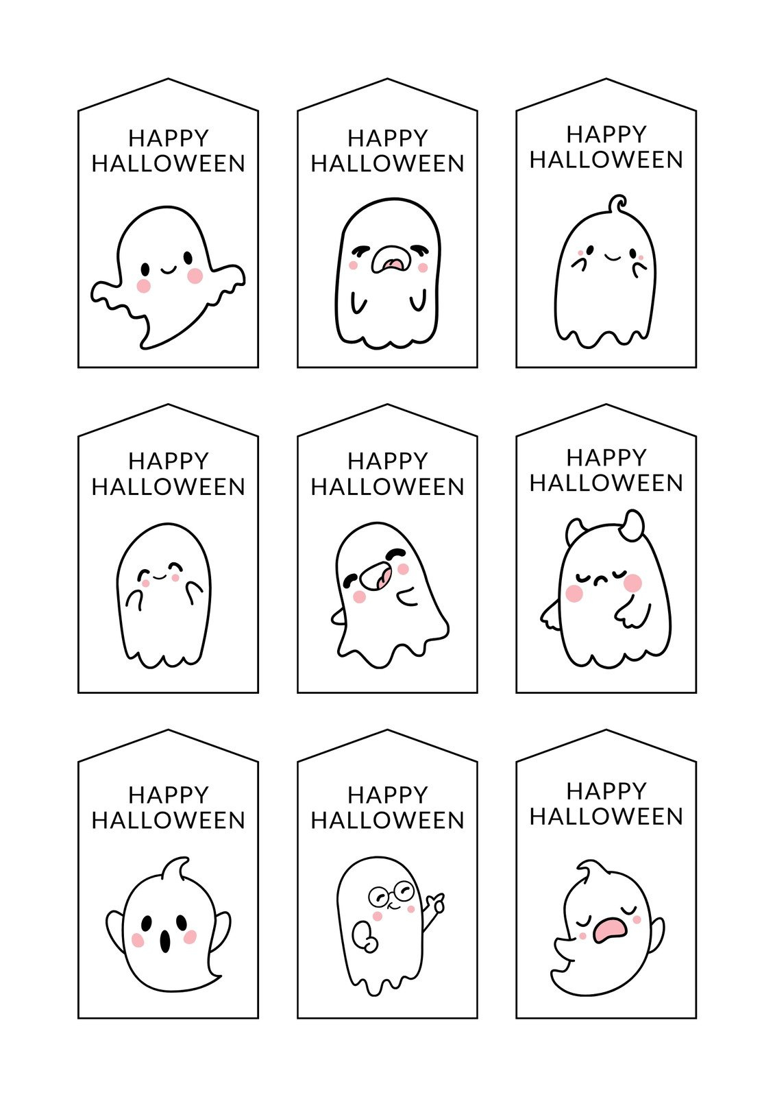 Free Printable And Customizable Halloween Tag Templates | Canva intended for Free Printable Ghost Tags