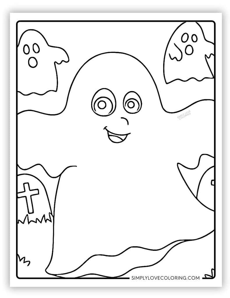 Ghost Coloring Pages (Free Pdf Printables) - Simply Love Coloring intended for Printable Ghost Eyes Coloring Pages