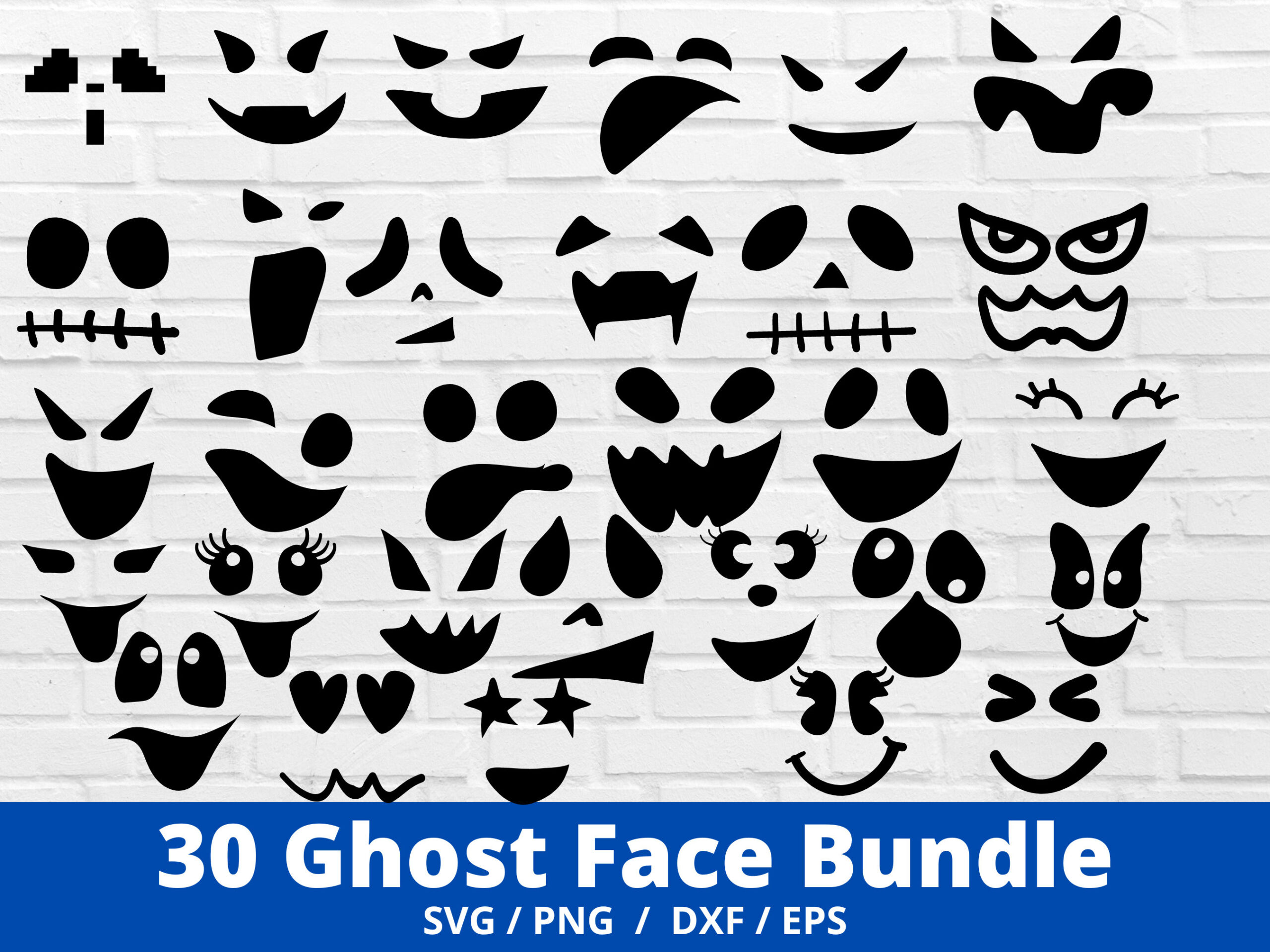 Ghost Face Svg Bundle, Ghost Svg, Face Svg, Halloween Svg with regard to Printable Ghost Face Patterns