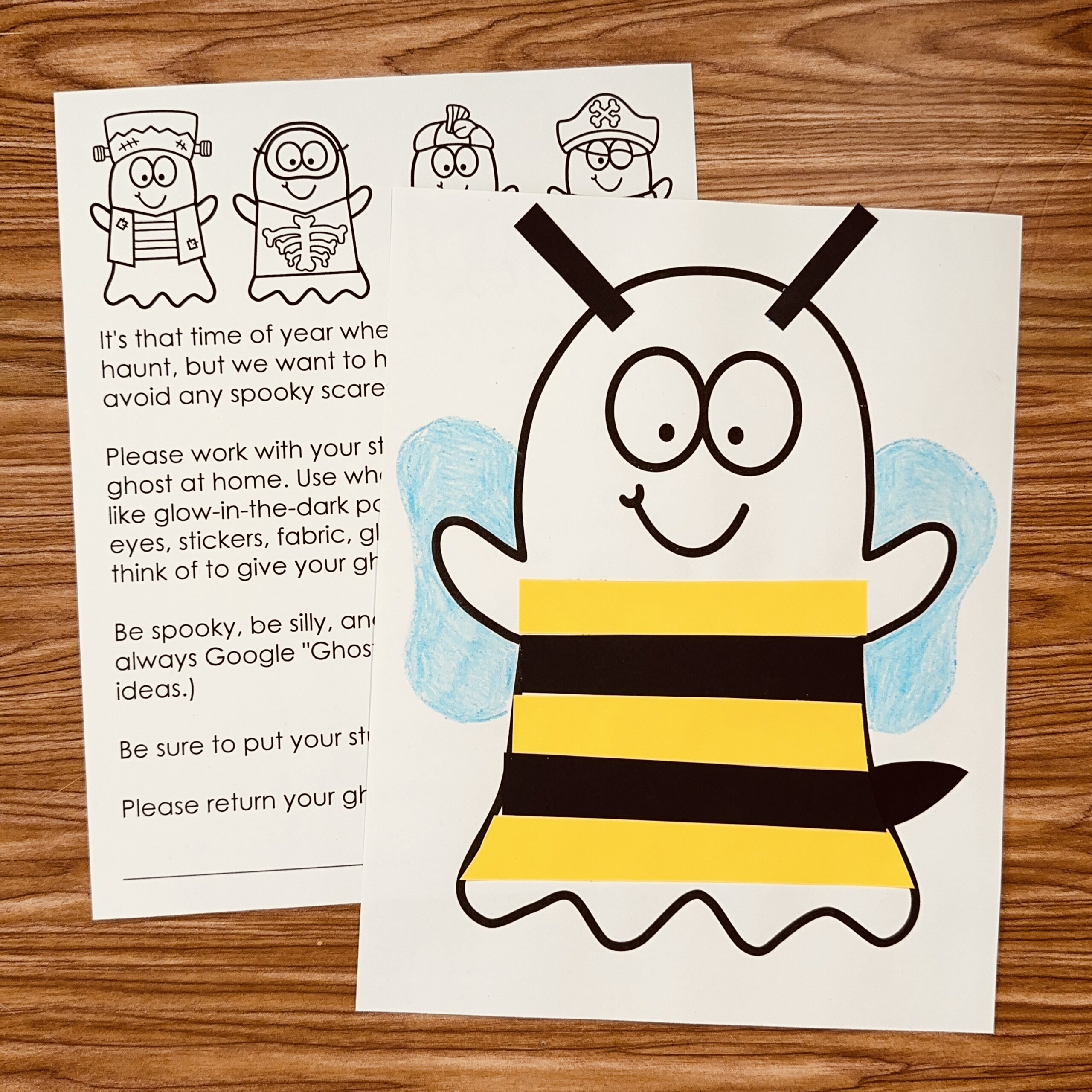 Ghost In Disguise Family Project - Simply Kinder Plus for Disguise A Ghost Project Free Printable