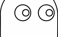 Ghost In Pacman A4 Coloring Page in Printable Pac Man Ghosts