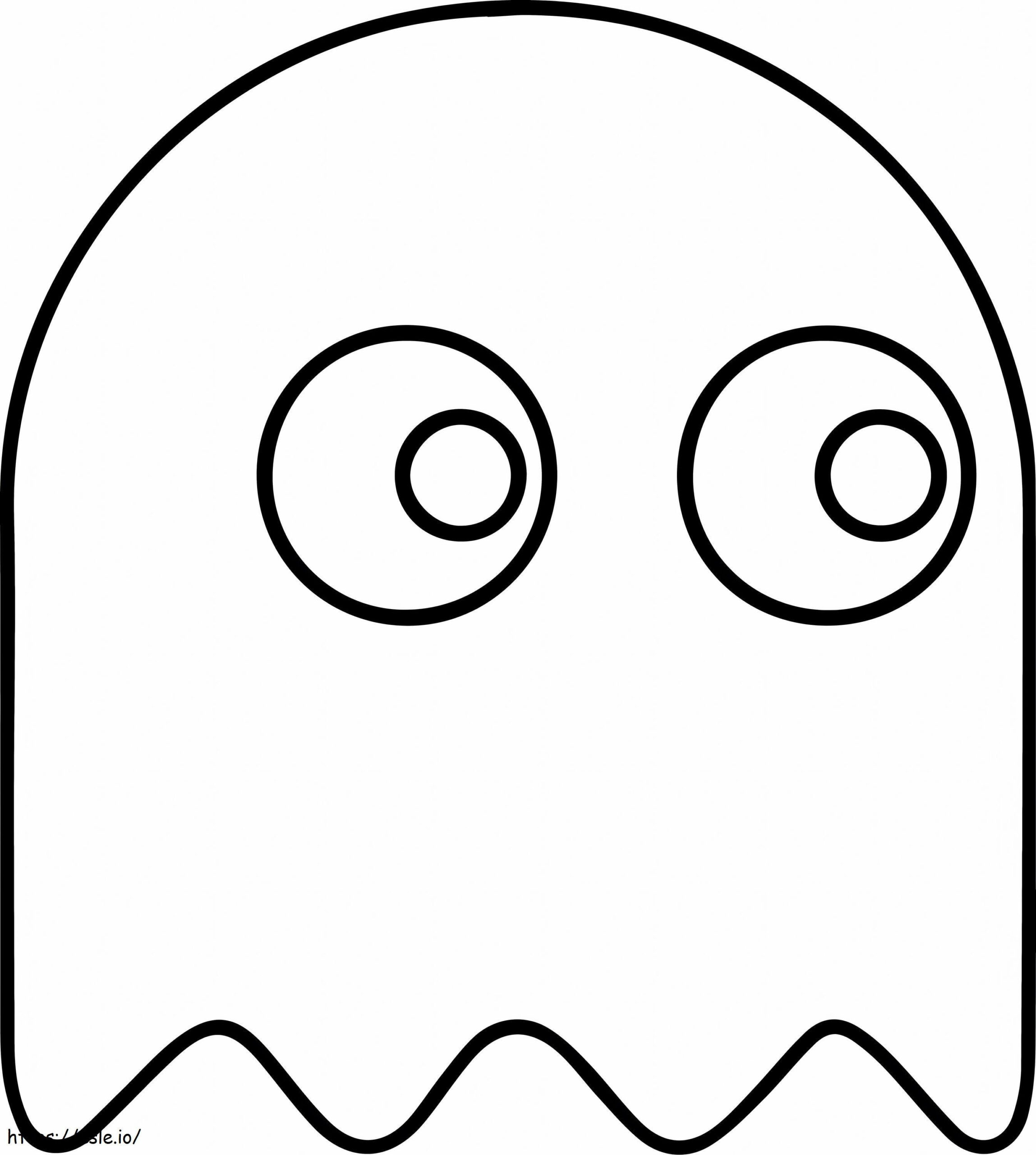 Ghost In Pacman A4 Coloring Page in Printable Pac Man Ghosts