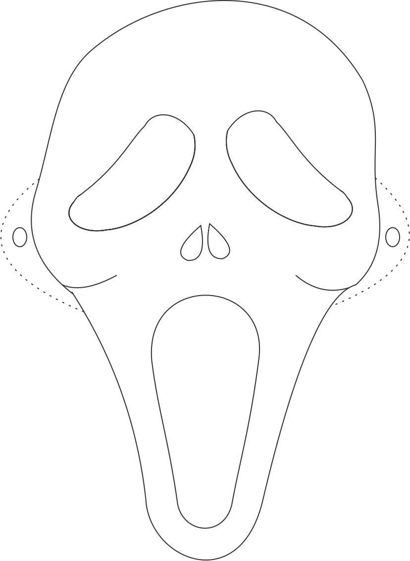 Ghost Mask Printable Coloring Page For Kids in Ghost Face Mask Printable