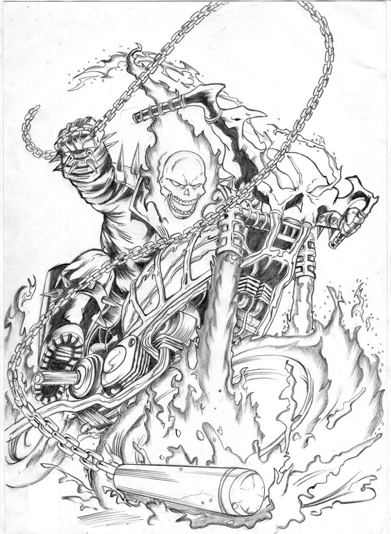 Ghost Rider Coloring Pages For The Movie Lovers | K5 Worksheets within Ghost Rider Coloring Pages Printable