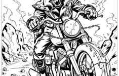 Ghost Rider On A Flaming Motorcycle -2 Coloring Page (Free Pdf&amp;Png with Ghost Rider Printable Coloring Pages