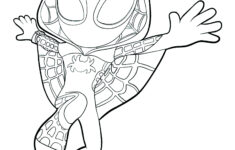 Ghost-Spider / Gwen In Action - Spidey And His Amazing Friends regarding Ghost Spider Coloring Page Printable