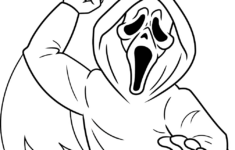 Ghostface From Scream Coloring Page | Easy Drawing Guides regarding Printable Ghost Face