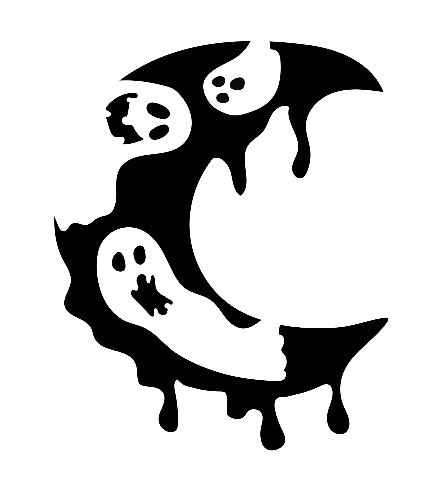 Ghosts (Free Pumpkin Stencil - Pumpkin Pattern - Pumpkin Template throughout Pumpkin Carving Stencils Printable Ghost