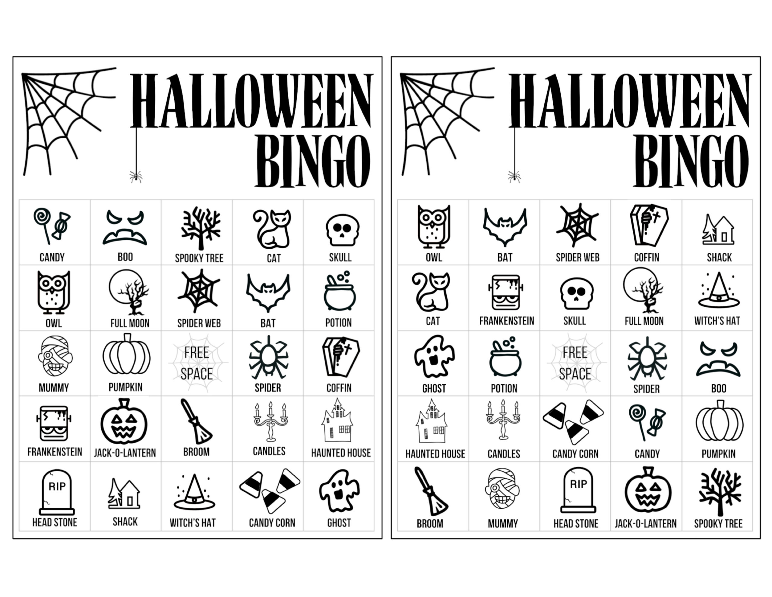 Halloween Bingo Printable Game Cards Template - Paper Trail Design inside Ghost Bingo Printable