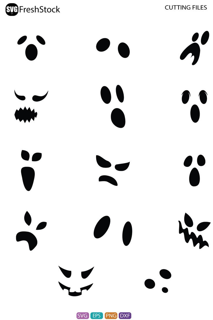 Halloween Ghost Face Vector Set Illustration, Silhouette | Images inside Printable Ghost Faces Free