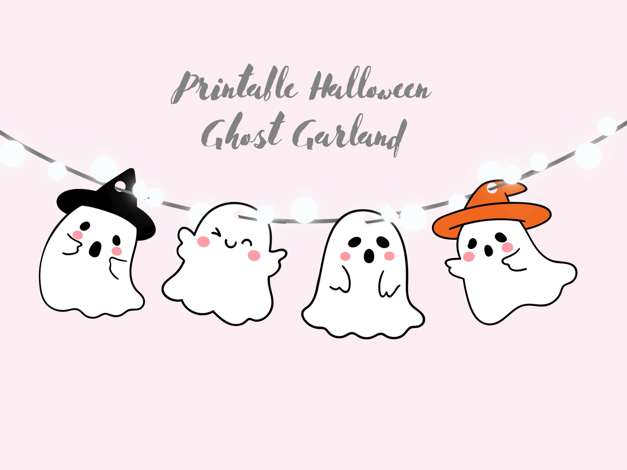 Halloween Ghost Garland, Ghost Banner, Diy Halloween Decor for Printable Ghost Garland