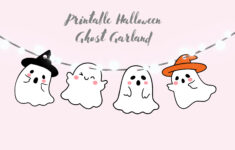 Halloween Ghost Garland, Ghost Banner, Diy Halloween Decor with Ghost Garland Printable