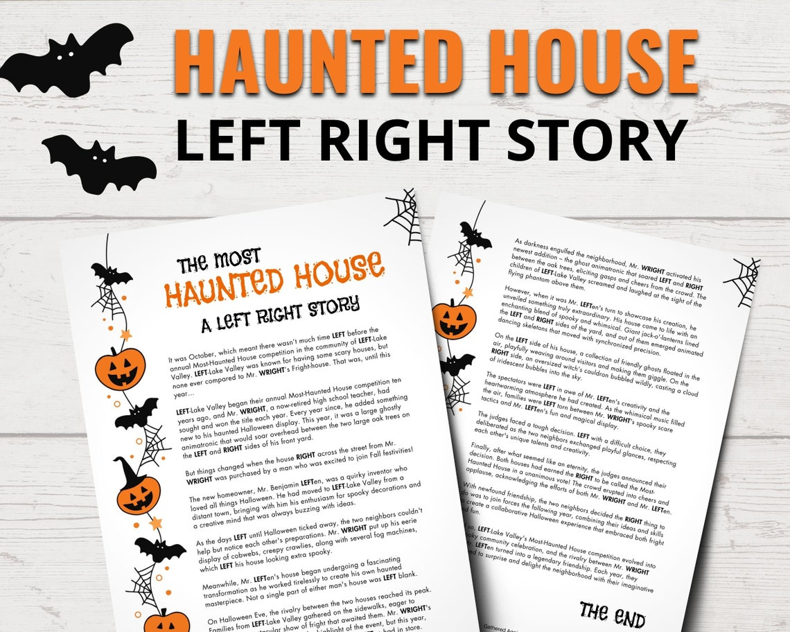 Halloween Left Right Game: Spooky Fun For All Ages inside Printable Ghost Stories