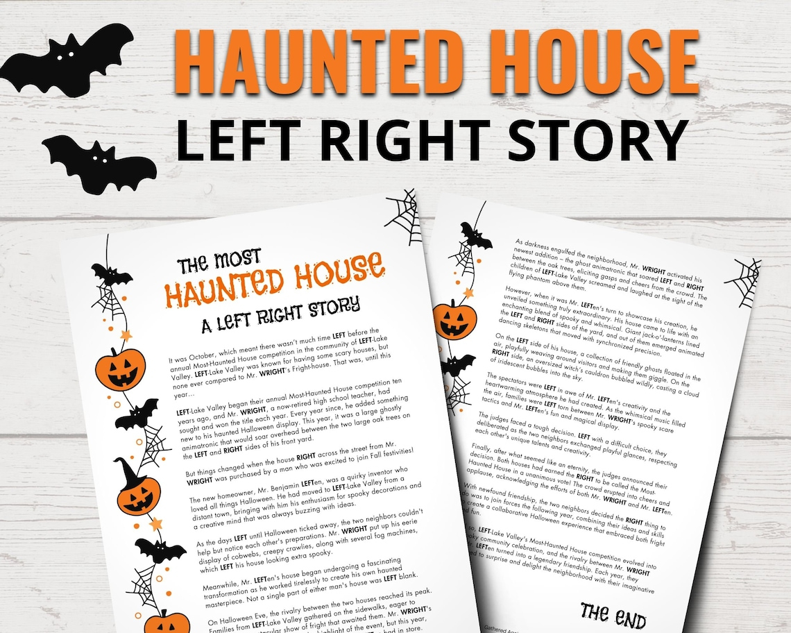 Halloween Left Right Game: Spooky Fun For All Ages with regard to Printable Scary Ghost Stories