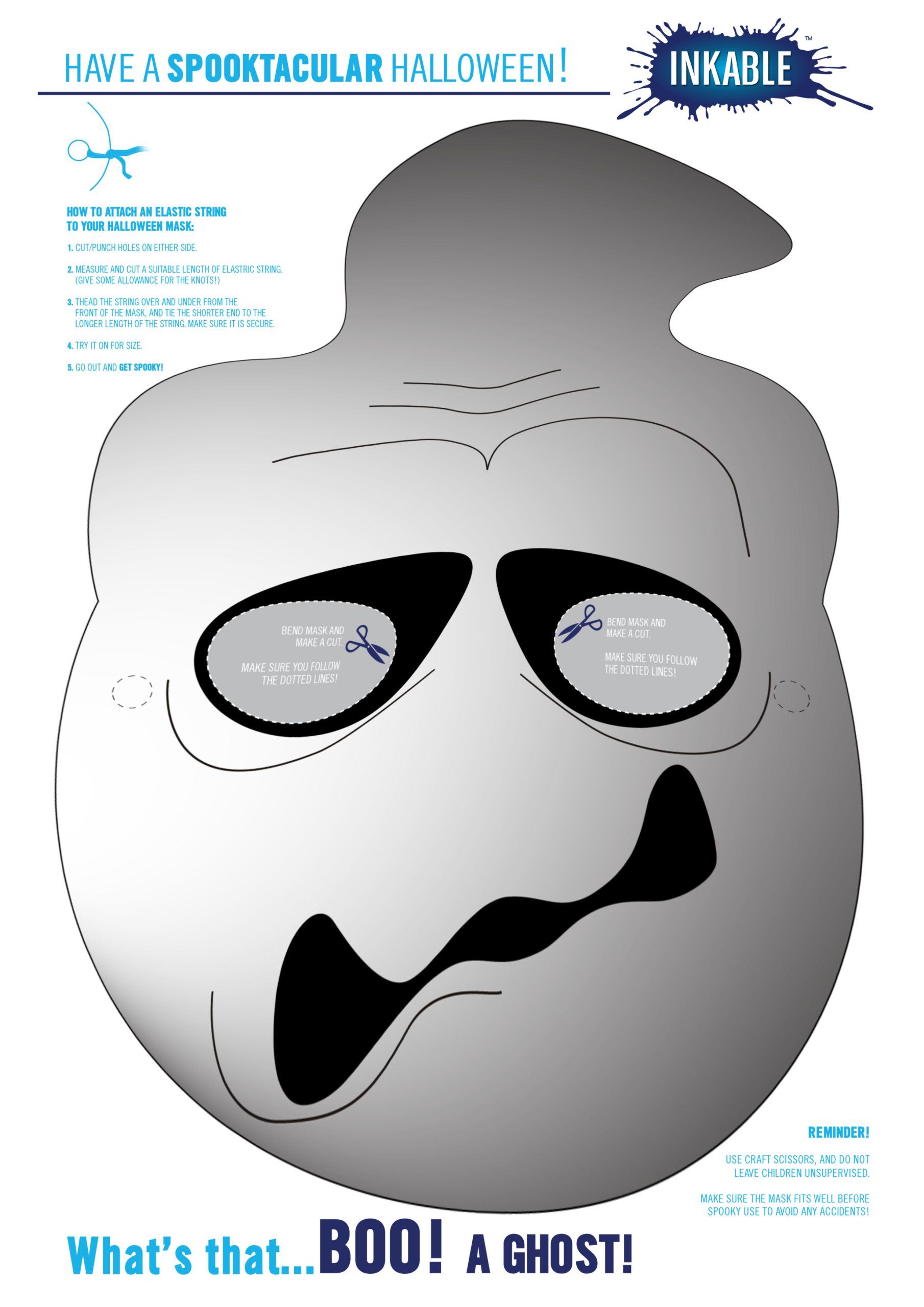 Have A Spooktacular Time With Free Printable Halloween Masks From for Free Printable Ghost Mask