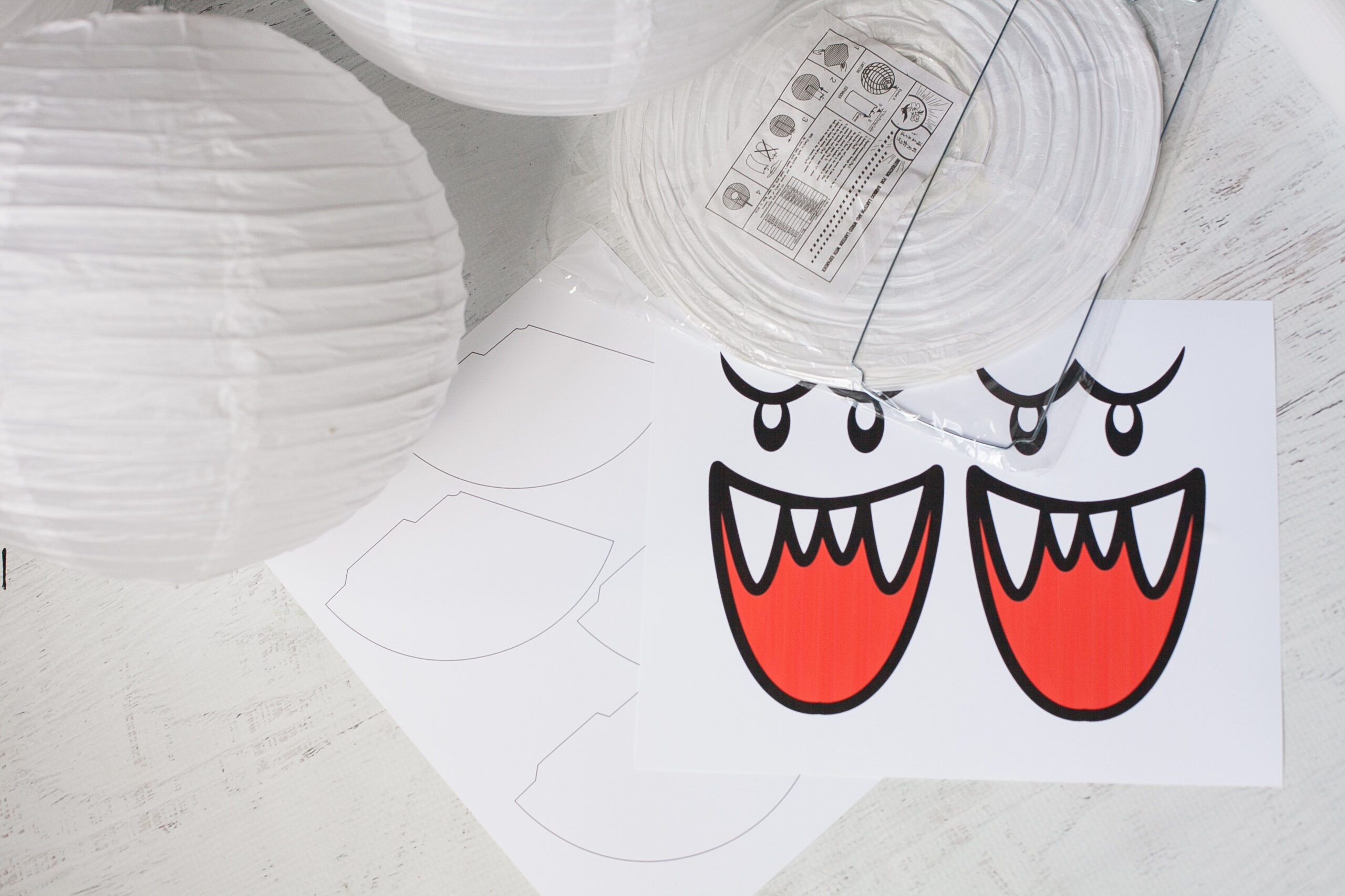 How To Make A Mario Brothers Boo Ghost Diy - Frog Prince Paperie intended for Mario Ghost Face Printable