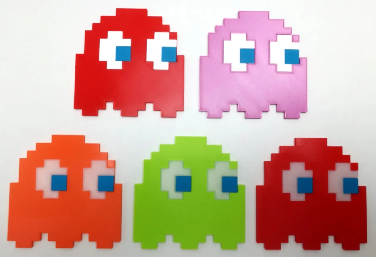 Pac-Man Ghosts (No Multi Material Needed) - Pinky, Blinky, Inky in Printable Pac Man Ghosts