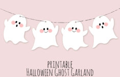 Printable Ghost Banner, Printable Garland, Halloween Printable regarding Ghost Garland Printable