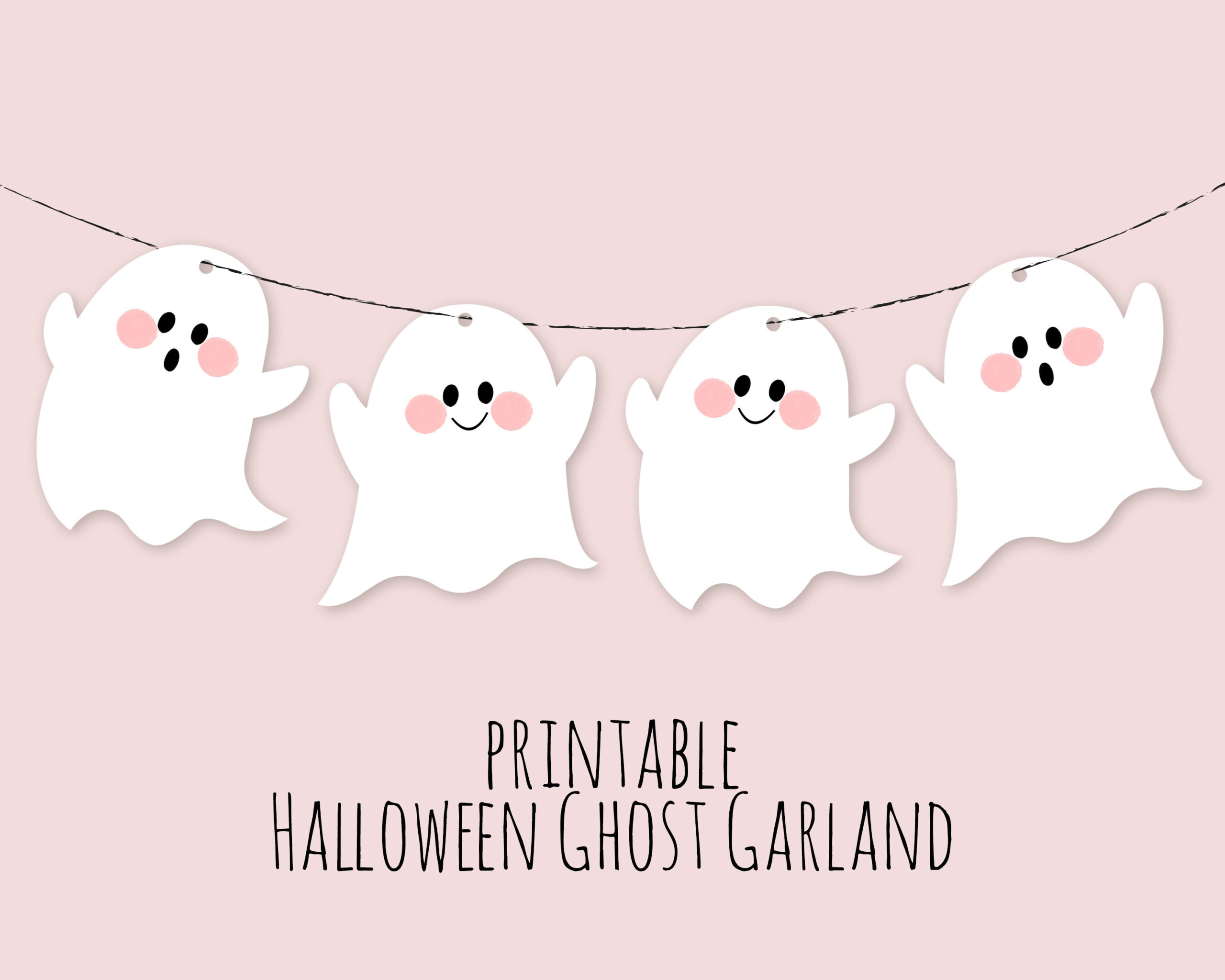 Printable Ghost Banner, Printable Garland, Halloween Printable regarding Ghost Garland Printable