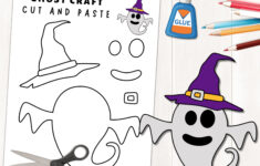 Printable Ghost Craft Template Halloween Activities Color, Cut throughout Printable Ghost Craft