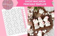 Printable Ghost Macaron Template in Ghost Macaron Template Printable