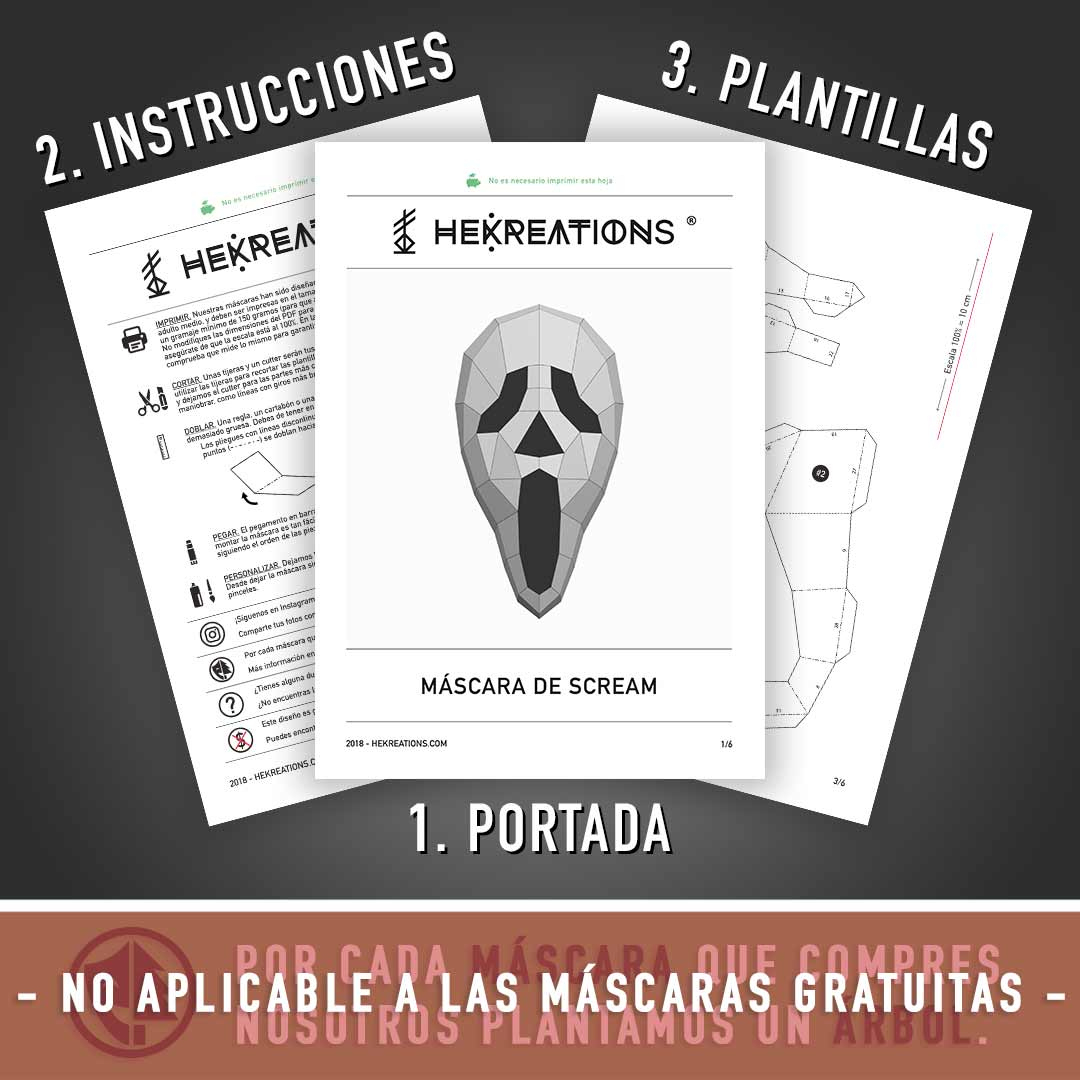 Scream Mask Printable Template | Papercraft Pdf Pattern pertaining to Ghost Face Mask Printable