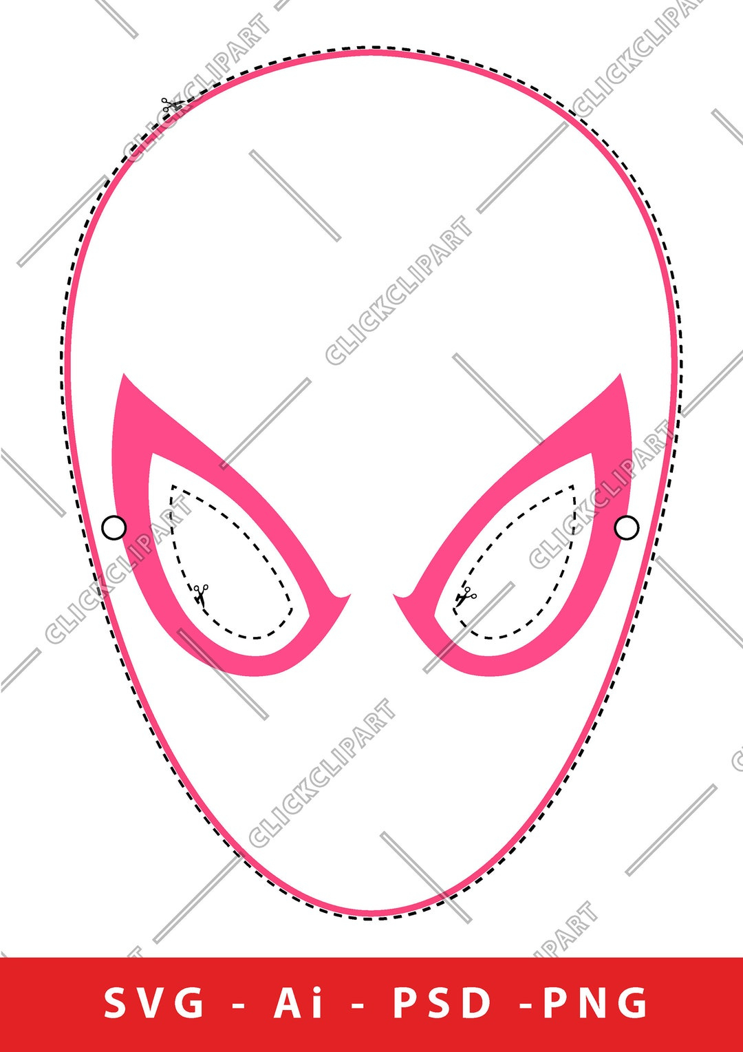 Spider Gwen, Birthday Party, Digital Paper Face Mask, Svg, Files for Ghost Spider Mask Printable