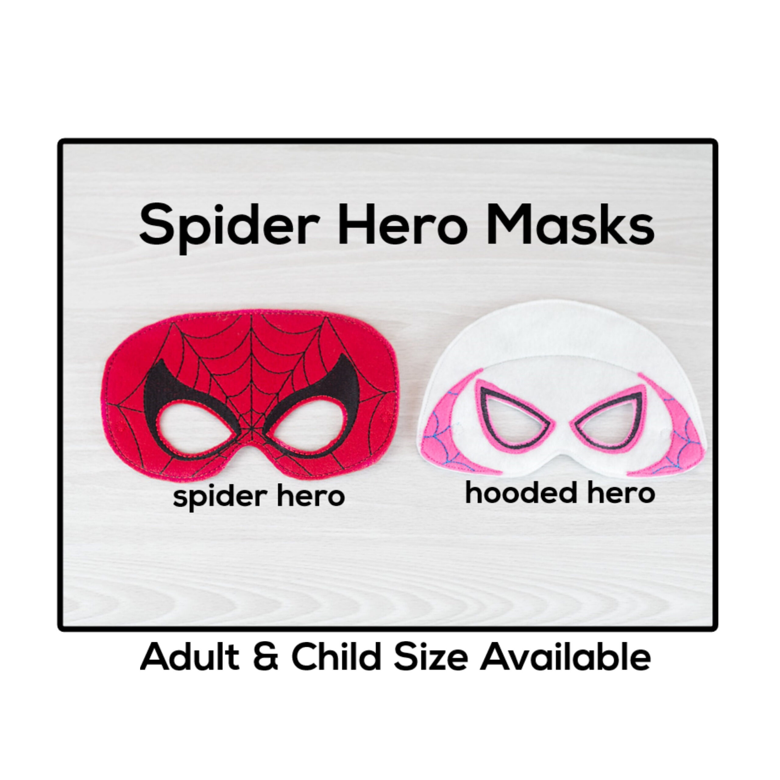 Spider Hero Masks-Adult Or Child Size Felt Mask-Costume-Creative-Imaginary Play-Dress Up-Halloween-Spider-Hooded Hero-Hooded Spider with Ghost Spider Mask Printable