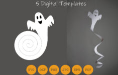 Spiral Ghost Halloween Decoration, Cut File Svg Dxf Pdf And Others for Printable Spiral Ghost Template