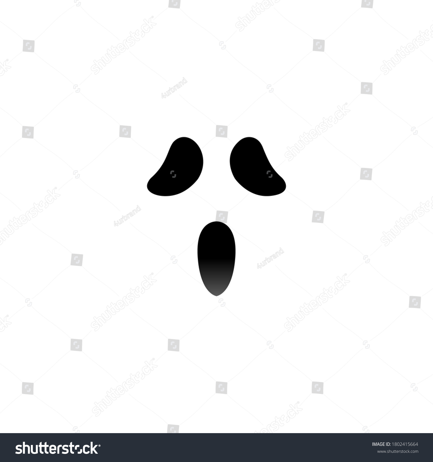 Spooky Face Icon Ghost Eye Vector Stock Vector (Royalty Free in Ghost Eyes Printable