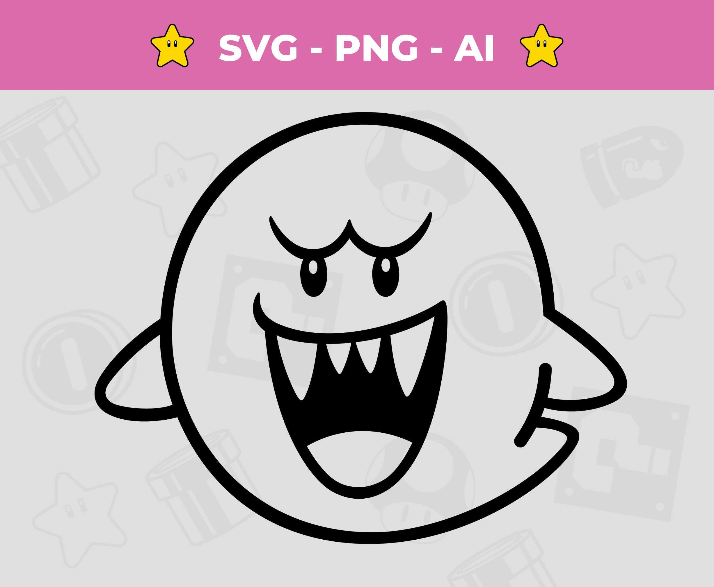 Super Mario Geist Svg Boo Svg Sofort Download Für Nintendo Fans for Mario Ghost Face Printable