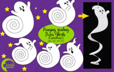Swirling Paper Ghosts Cutout, Printable, Craft Amb-2259 within Swirling Ghost Printable